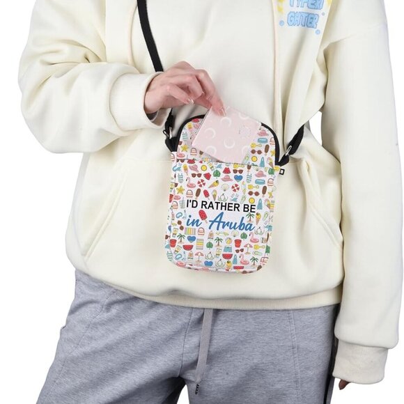 Aruba Lover Gift I'd Rather Be in Aruba Makeup Bag Aruba Trip Cosmetic Bag Aruba - Picture 5 of 7